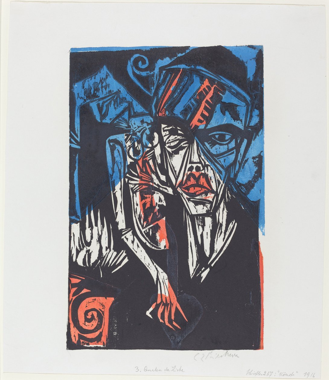 Peter Schlemihls vidunderlige historie: kampe. Kærlighedens pine..., 1915. af Ernst Ludwig Kirchner