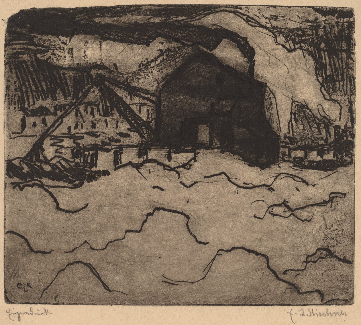 Sandsugere på Elben, 1906. af Ernst Ludwig Kirchner