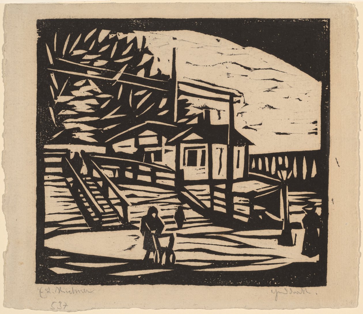 Skur ved Elbens bred, 1906. af Ernst Ludwig Kirchner