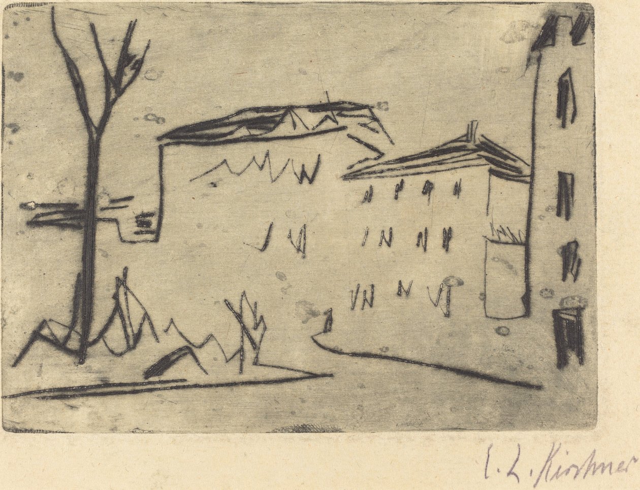 Gadehjørne i Dresden Strassenecke Dresden, 1909. af Ernst Ludwig Kirchner