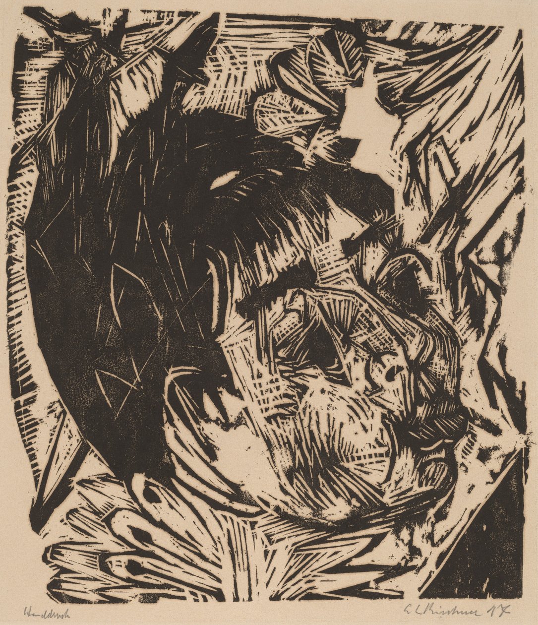 Hustru til professor Schaxel, 1917-1918. af Ernst Ludwig Kirchner