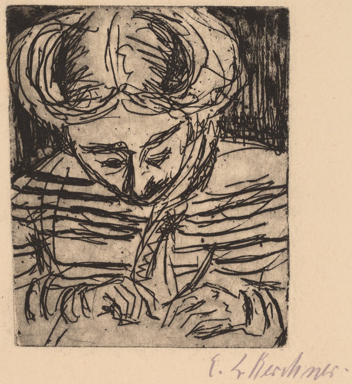 Ung pige tegning, 1906. af Ernst Ludwig Kirchner