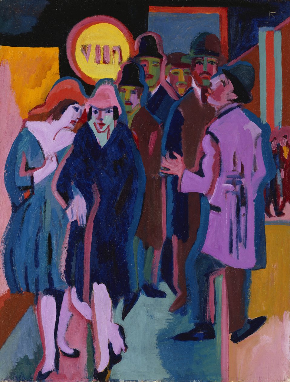 A Night-time Street Scene, 1925 af Ernst Ludwig Kirchner