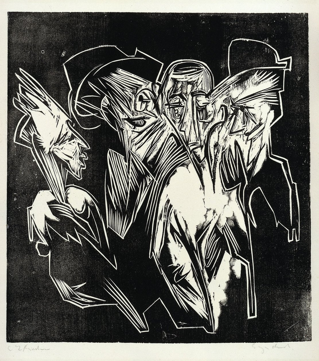 Absalom og hans rådgivere af Ernst Ludwig Kirchner