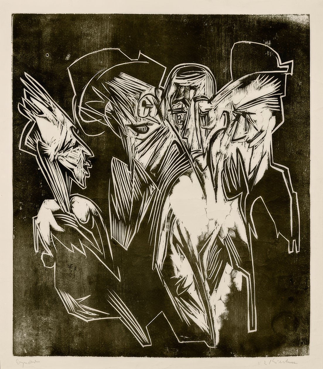 Absalom og hans rådgivere af Ernst Ludwig Kirchner