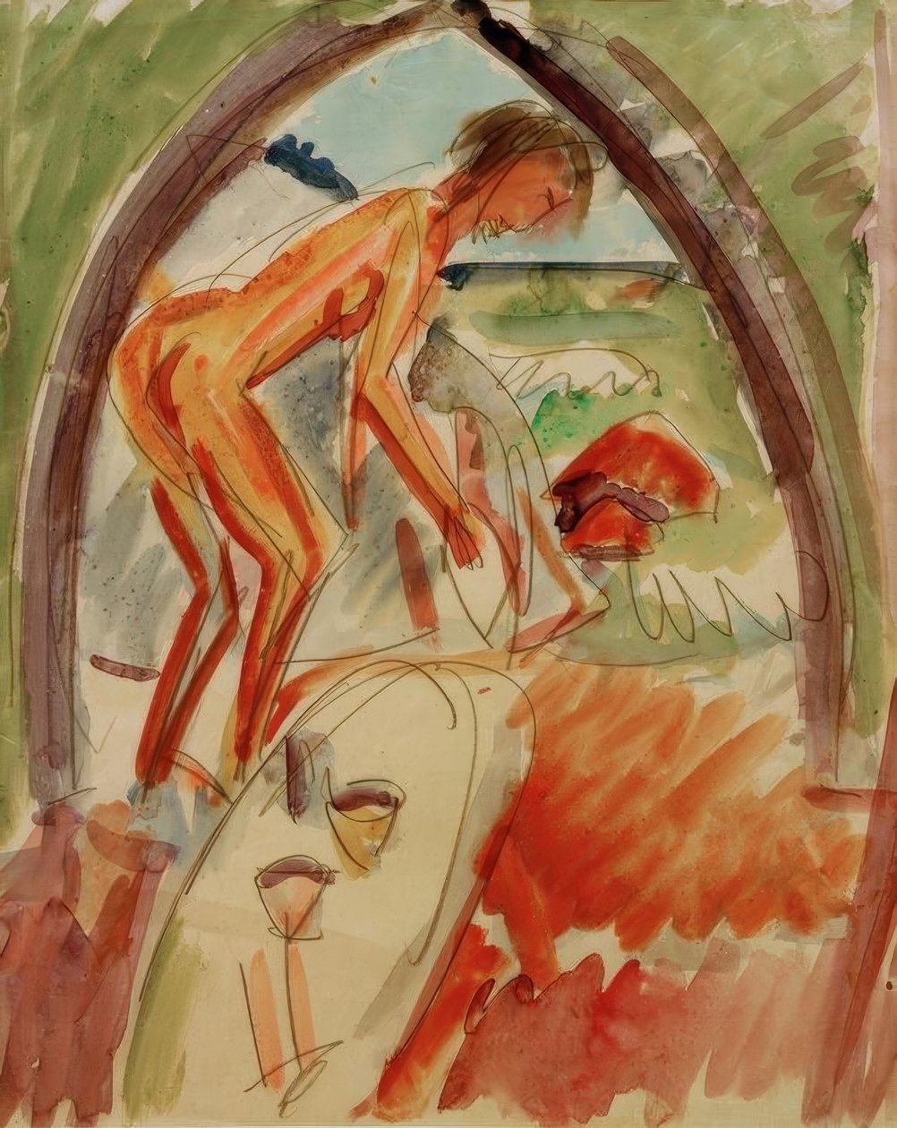 Nøgen i buen af Ernst Ludwig Kirchner