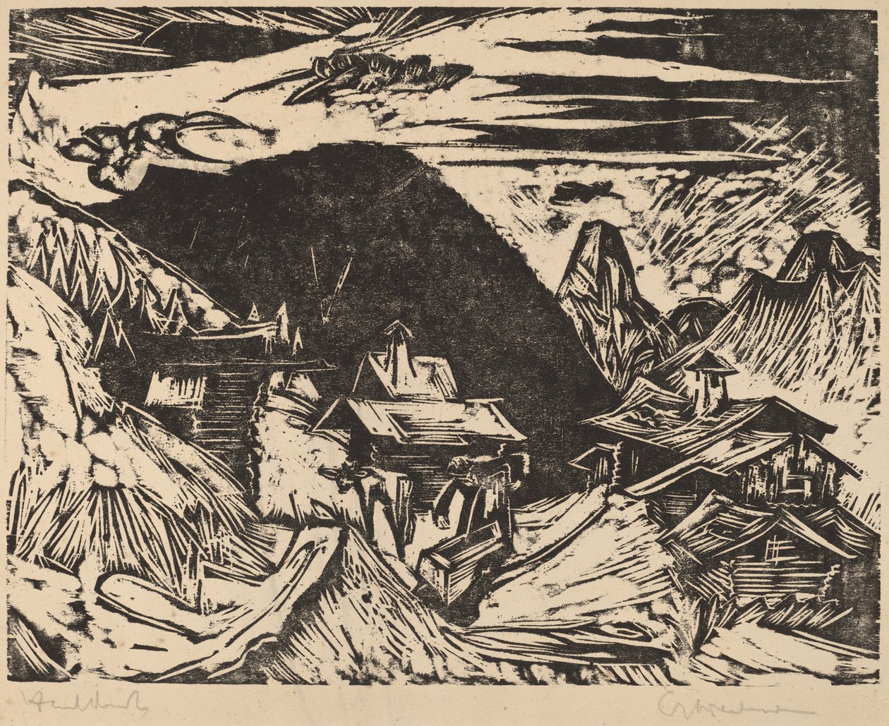 Alpine græsgange af Ernst Ludwig Kirchner