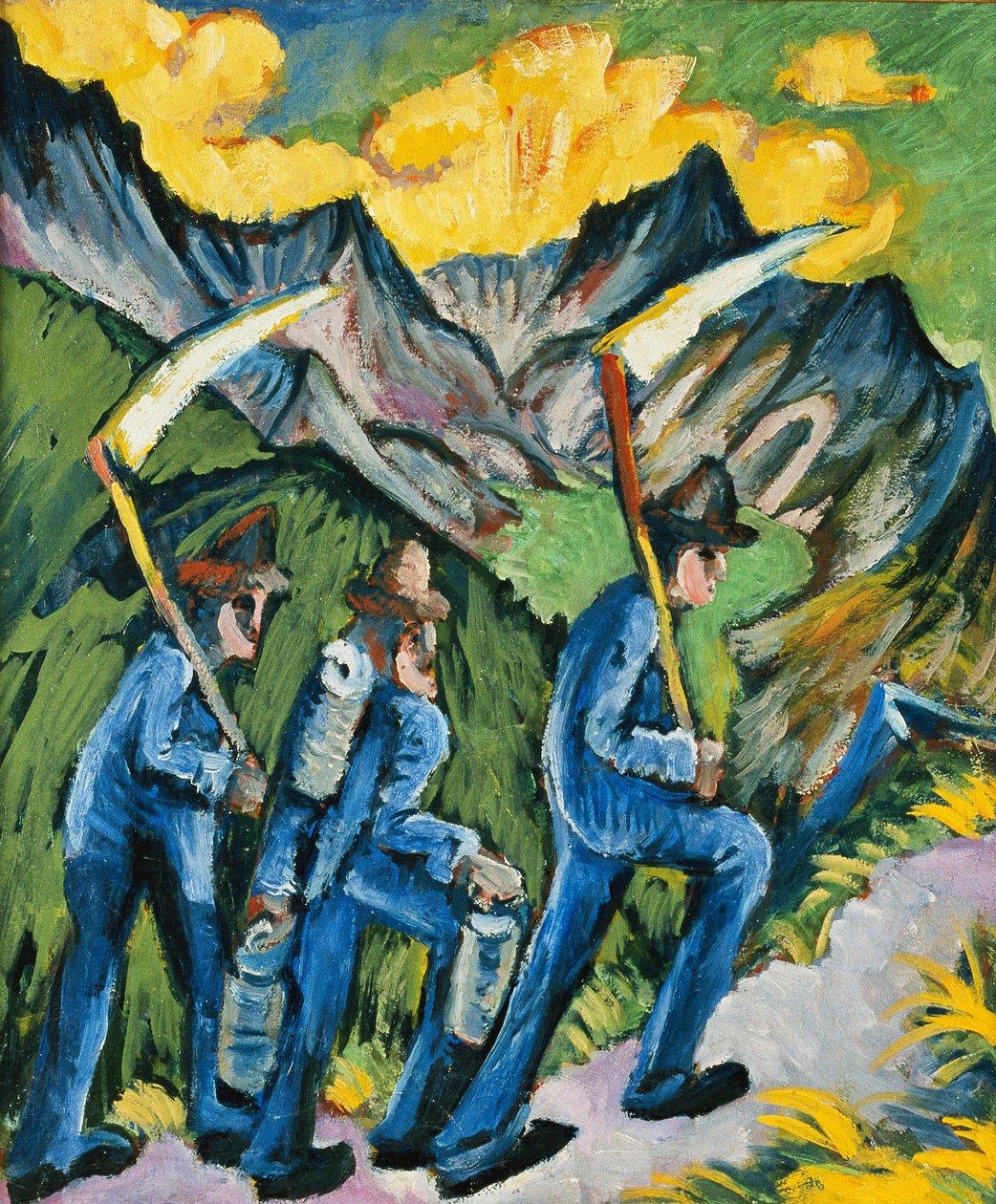 Alpeliv, triptykon; Alpeliv, triptykon, 1918 af Ernst Ludwig Kirchner