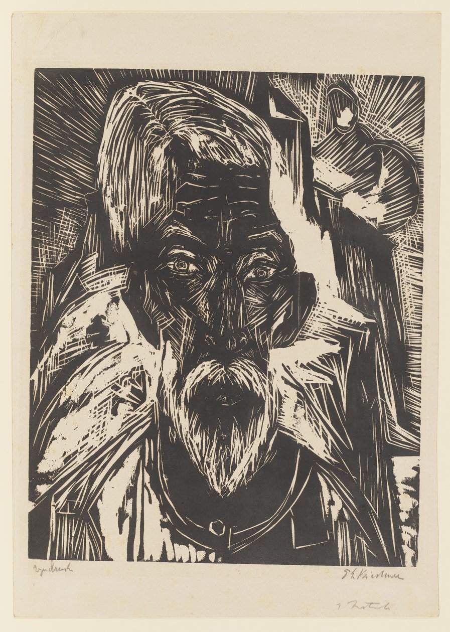 Den gamle bonde. – Kopf Senn R. af Ernst Ludwig Kirchner