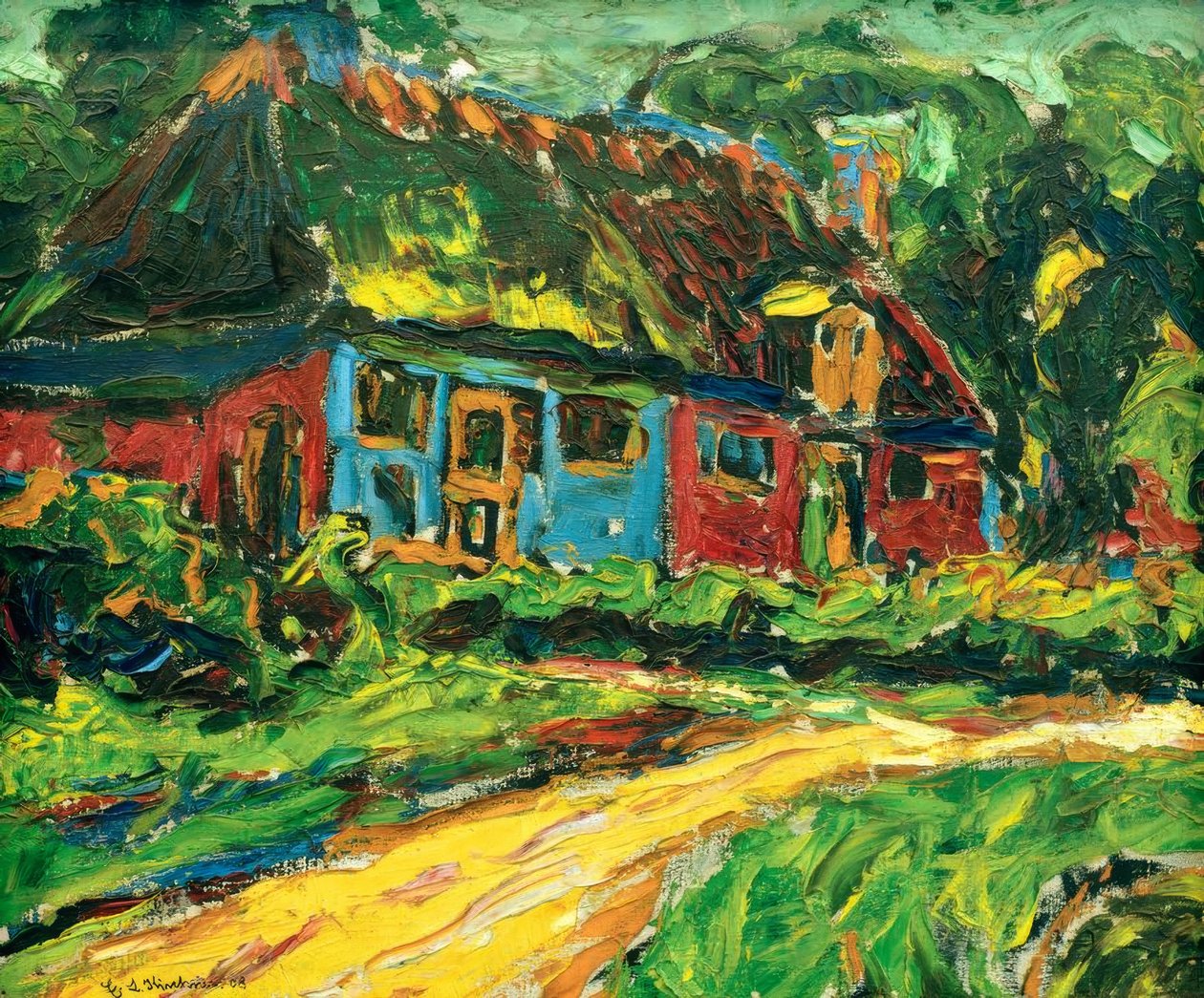 Gammelt hus på Femern af Ernst Ludwig Kirchner