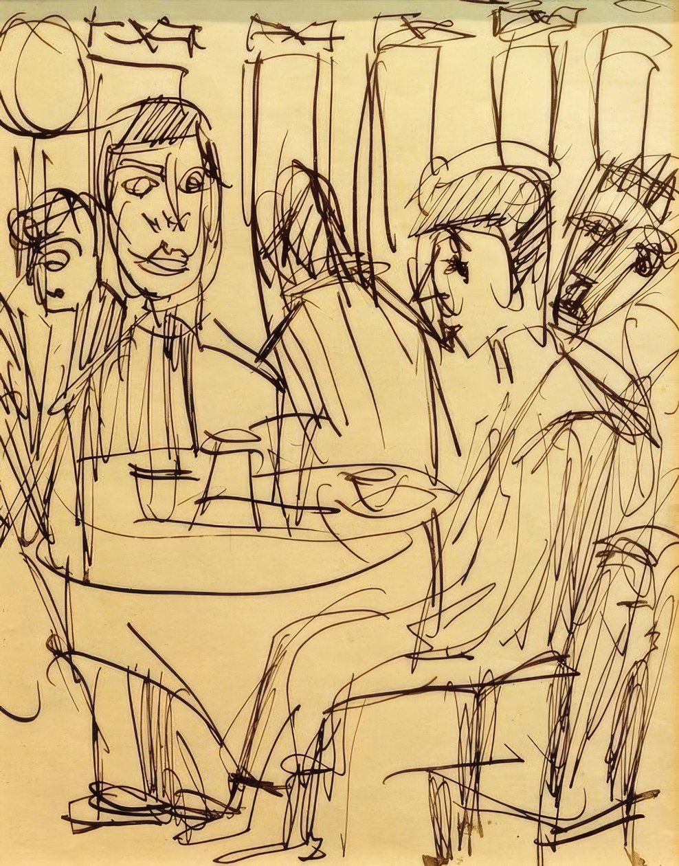 Ved cafébordet af Ernst Ludwig Kirchner