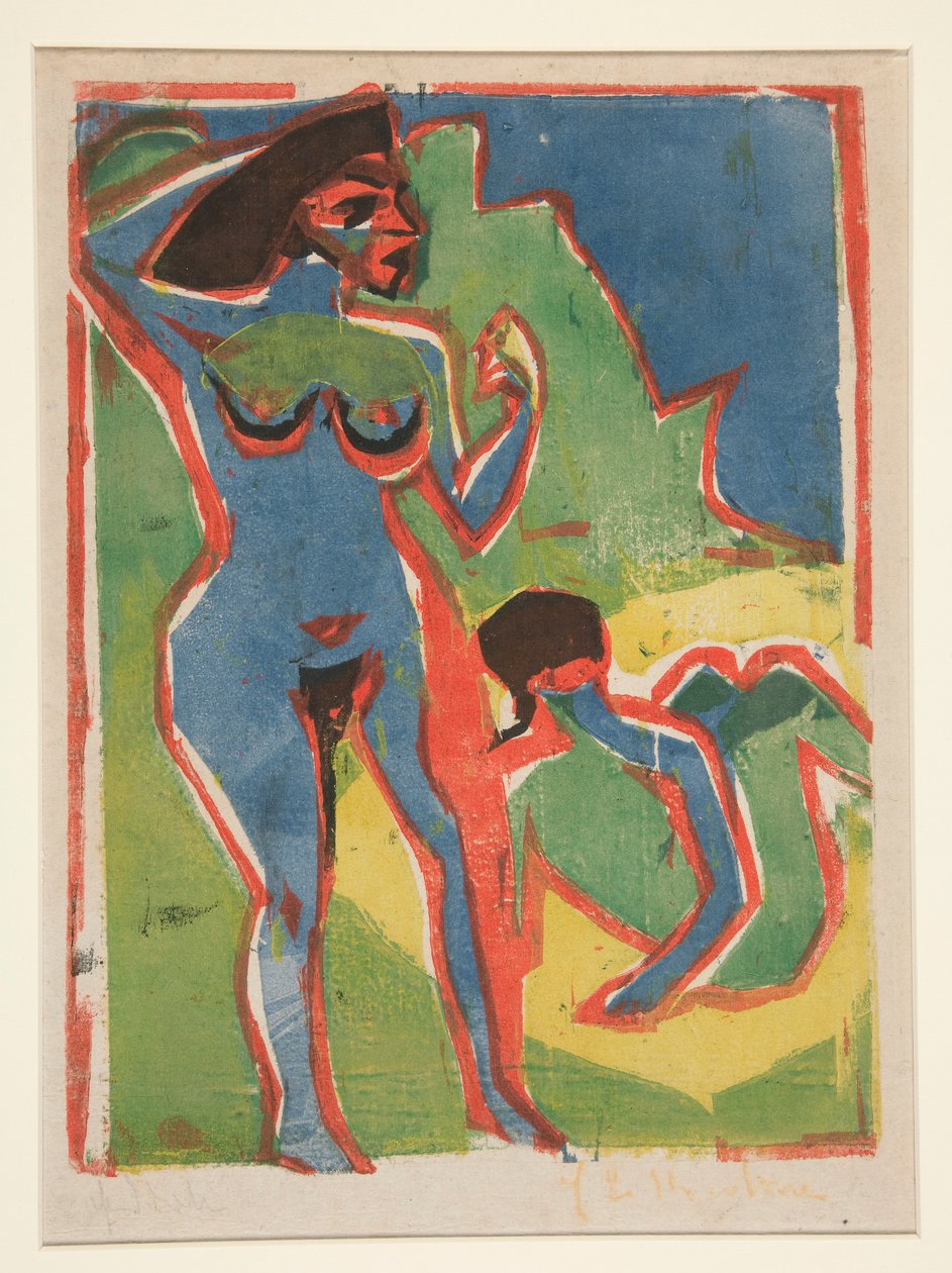 Badende Kvinder - Moritzburg af Ernst Ludwig Kirchner