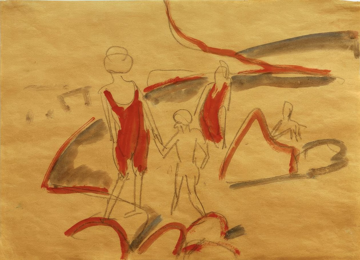 Badegæster på Femern-stranden af Ernst Ludwig Kirchner