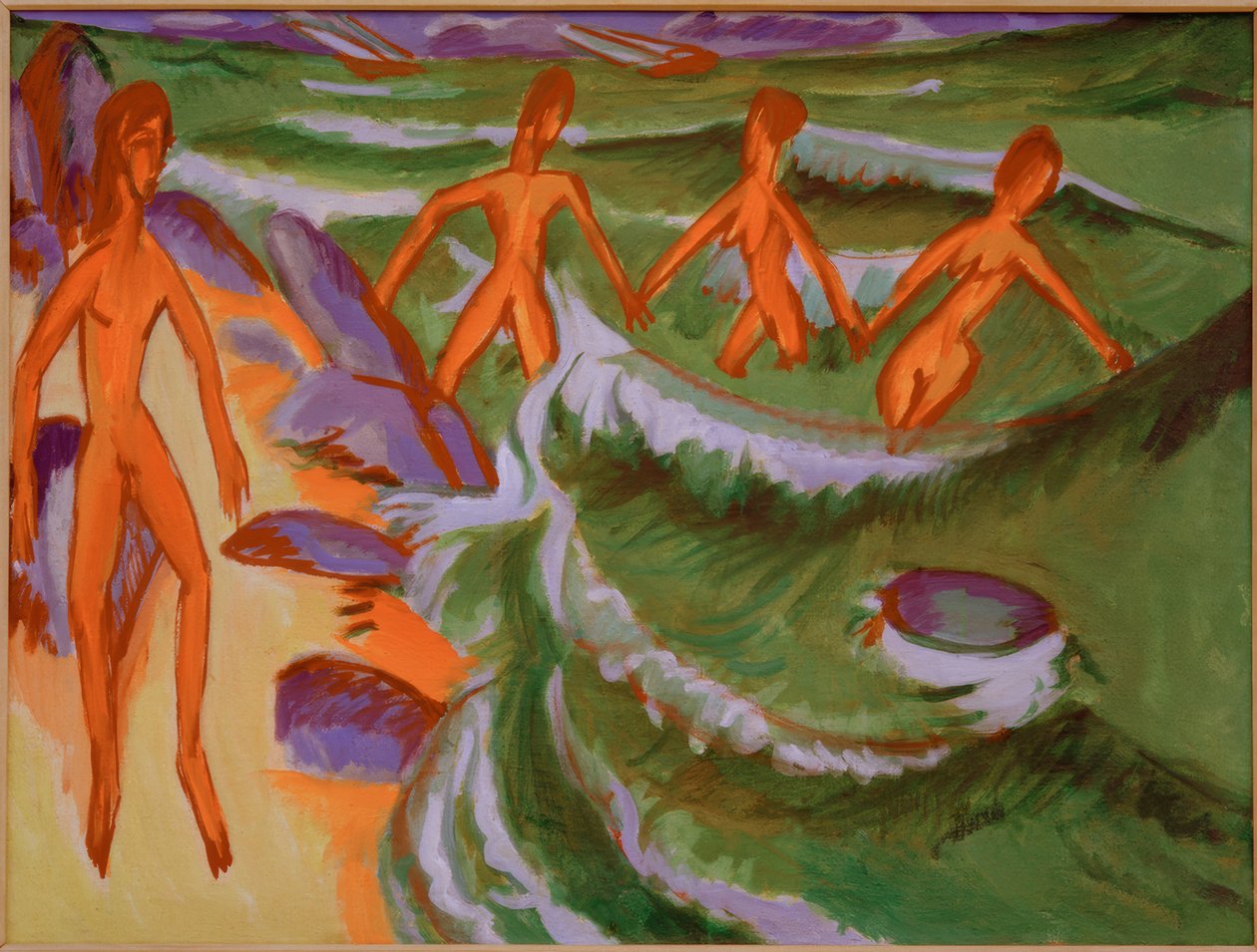 Badende på stranden (Femern) af Ernst Ludwig Kirchner