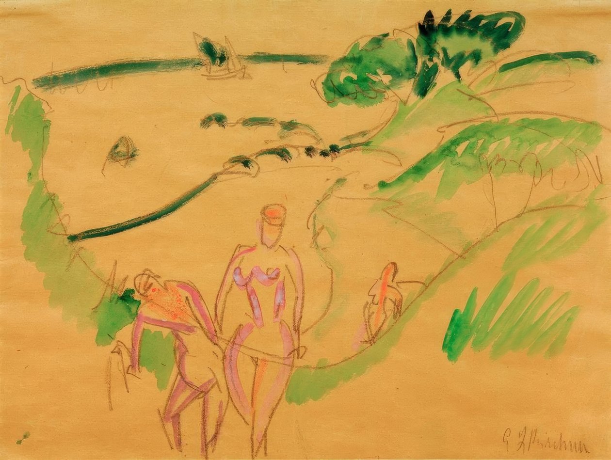 Badegæster på Femern kysten af Ernst Ludwig Kirchner
