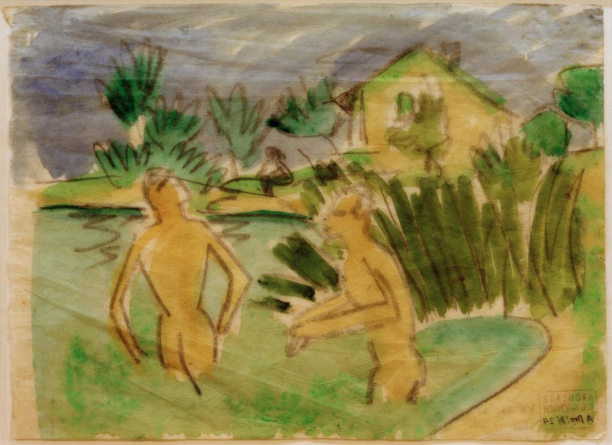 Badende i Moritzburg af Ernst Ludwig Kirchner