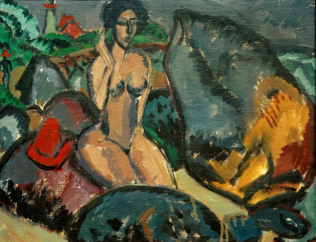 Badende mellem sten af Ernst Ludwig Kirchner