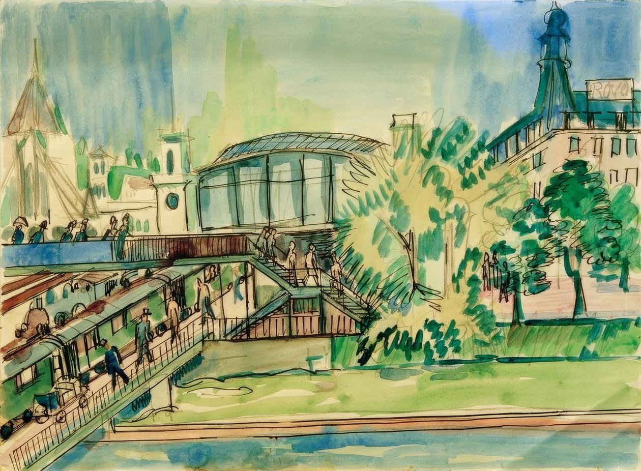 Station ved kanalen af Ernst Ludwig Kirchner