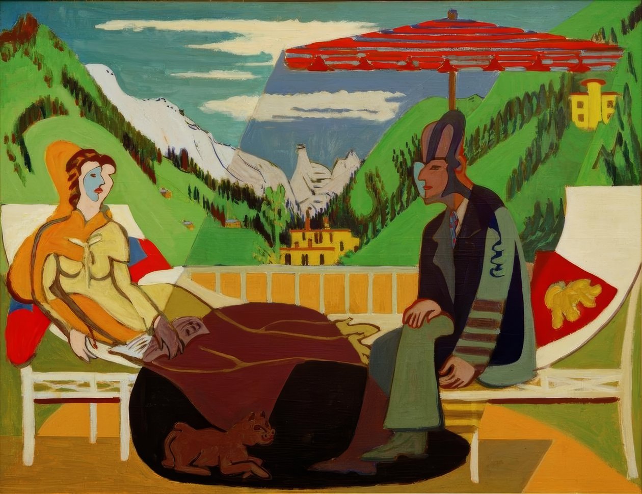 Scene på balkonen af Ernst Ludwig Kirchner