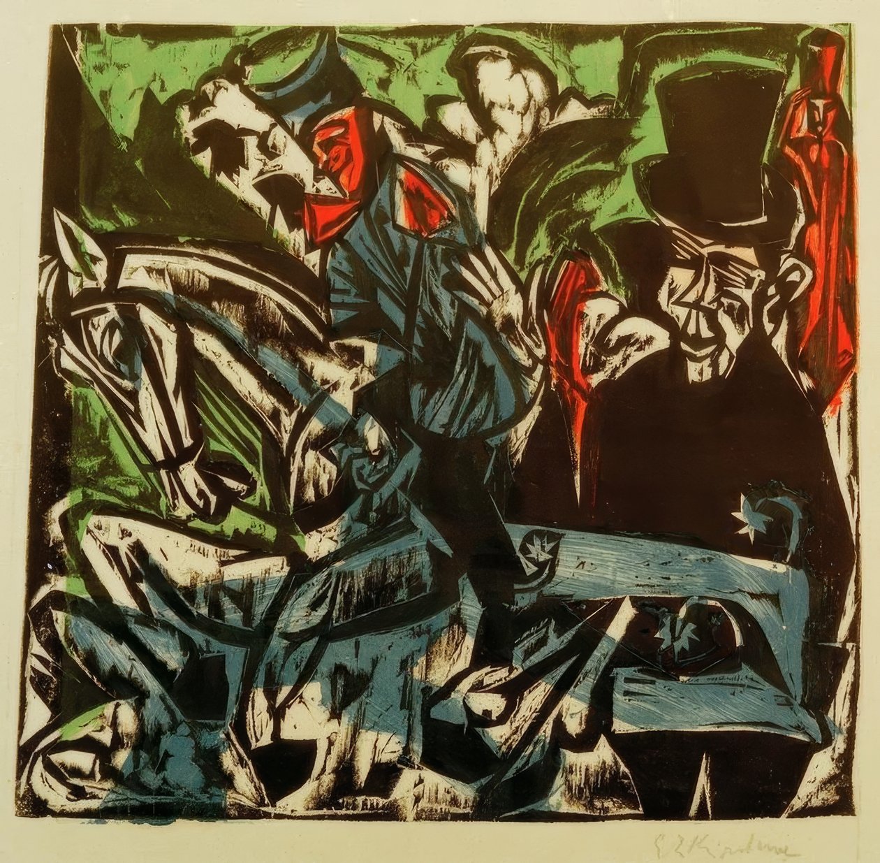 Mød Schlemihl med den lille grå mand på gaden af Ernst Ludwig Kirchner