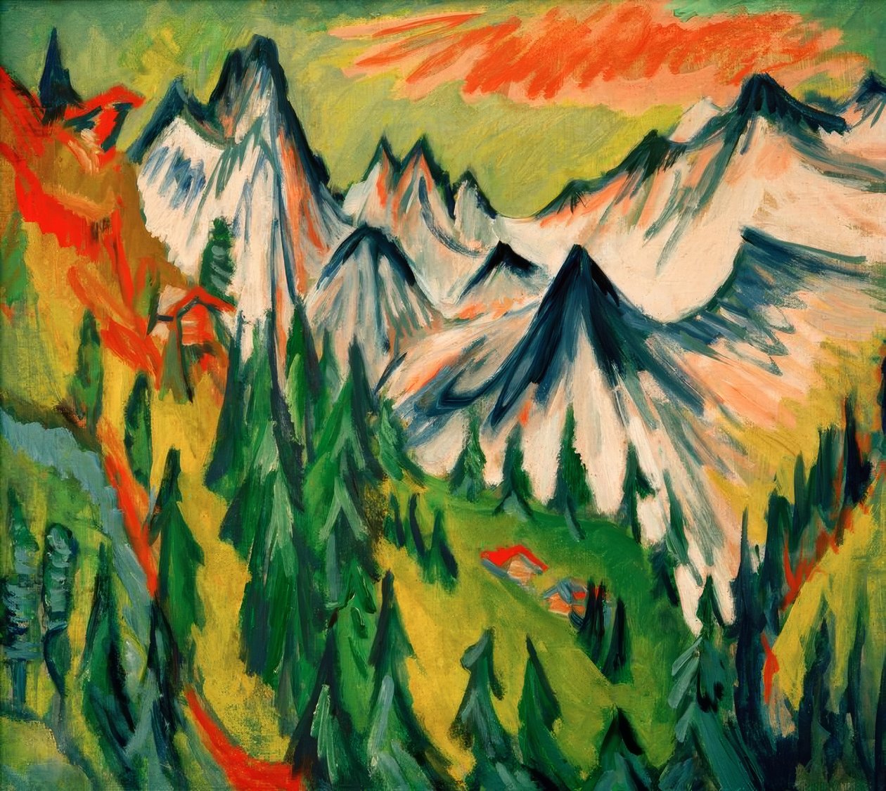 Bjergtinder af Ernst Ludwig Kirchner
