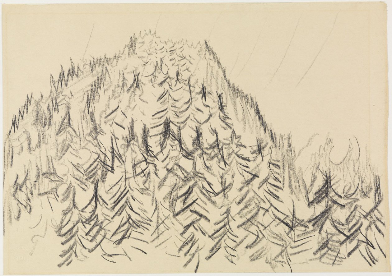 Skovklædt bakke af Ernst Ludwig Kirchner