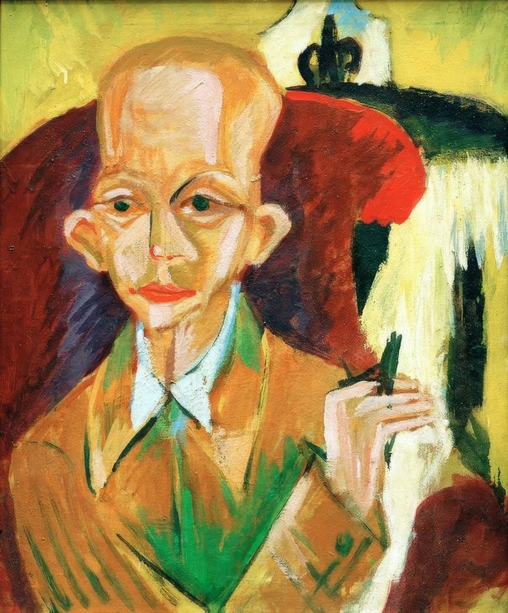 Portræt af Oskar Schlemmer af Ernst Ludwig Kirchner