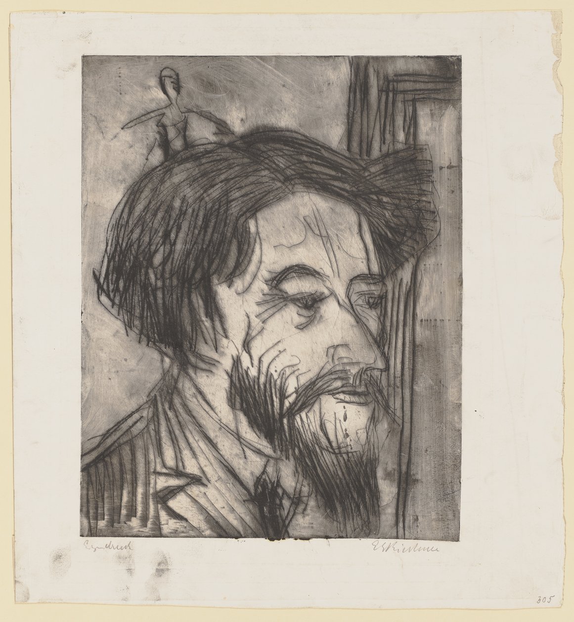 Portræt af professor Enrico Padua af Ernst Ludwig Kirchner