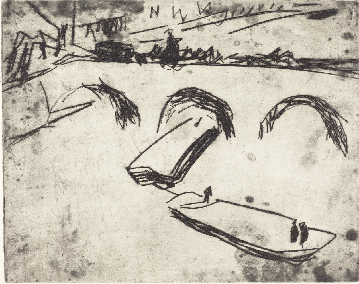 Bro på kronprinsdæmningen (Brucke am Kronprinzen Ufer) af Ernst Ludwig Kirchner