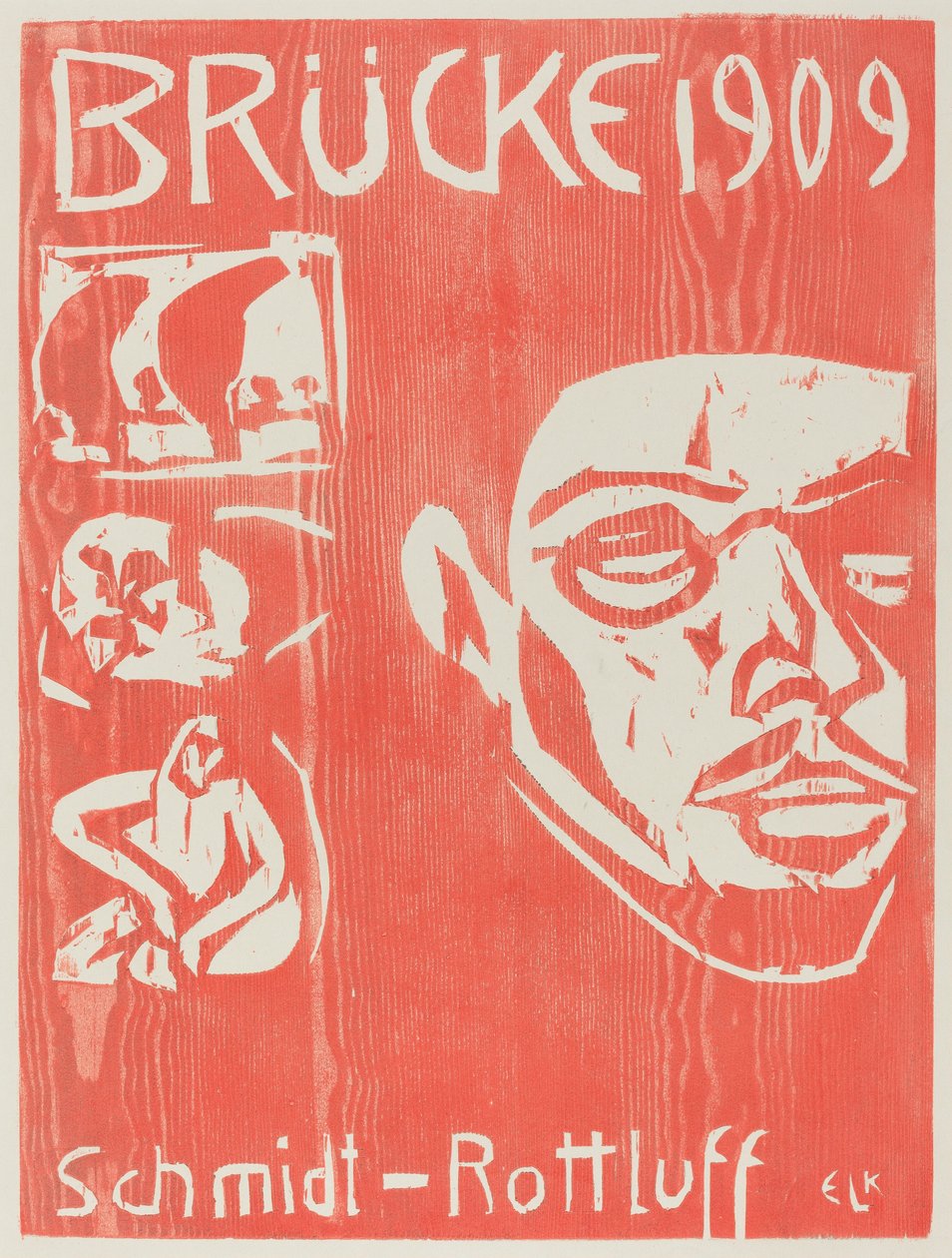 Forside til den fjerde årbog af kunstnergruppen Brucke af Ernst Ludwig Kirchner