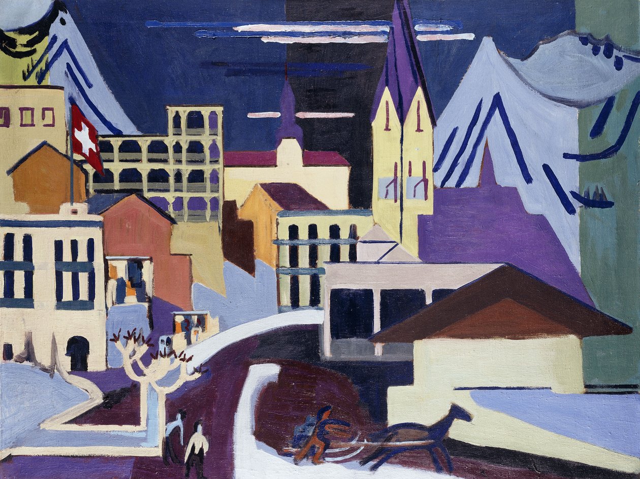 Davos-Platz jernbanestation; Davos-Platz am Bahnhof, 1931 af Ernst Ludwig Kirchner