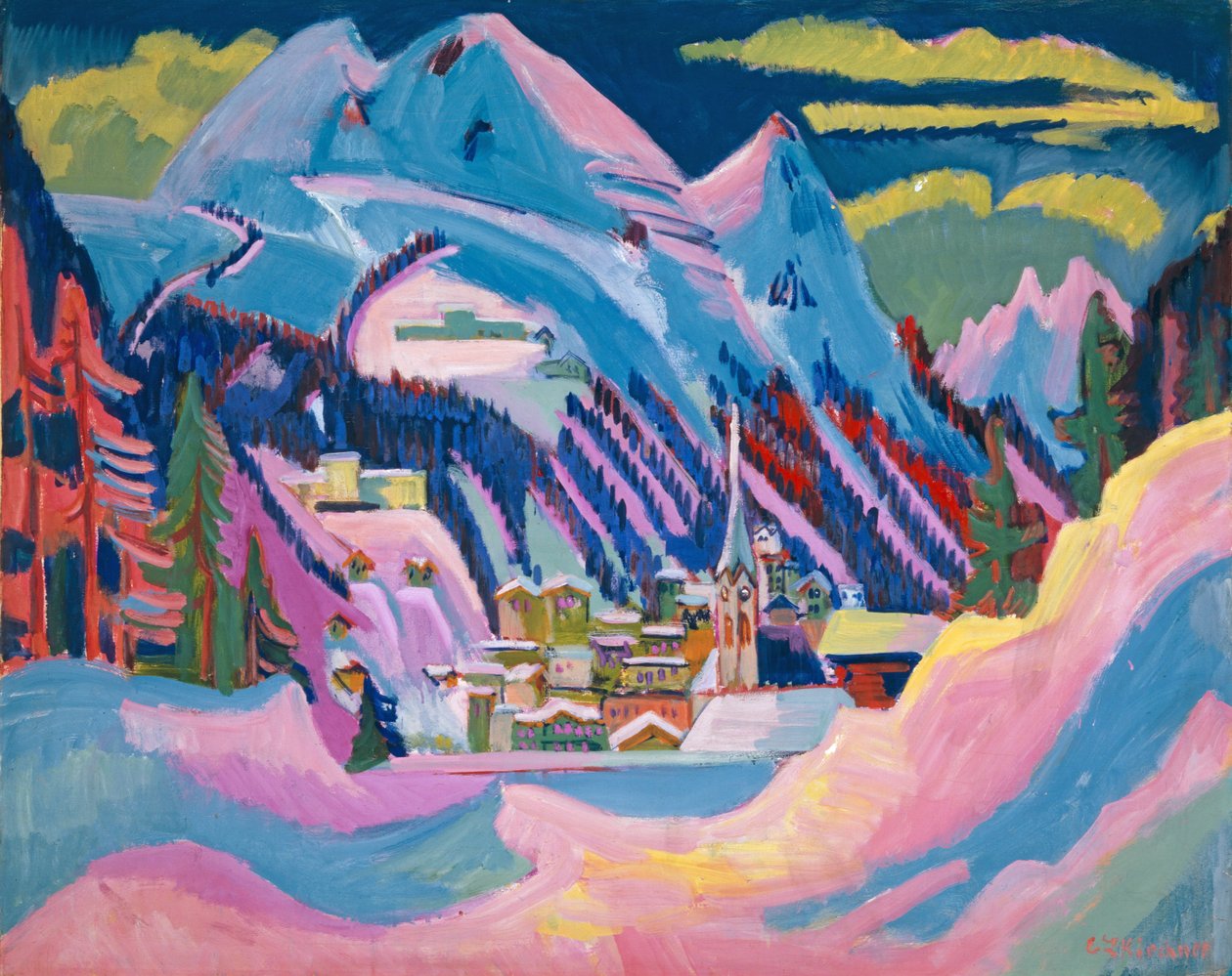 Davos om vinteren, 1923 af Ernst Ludwig Kirchner