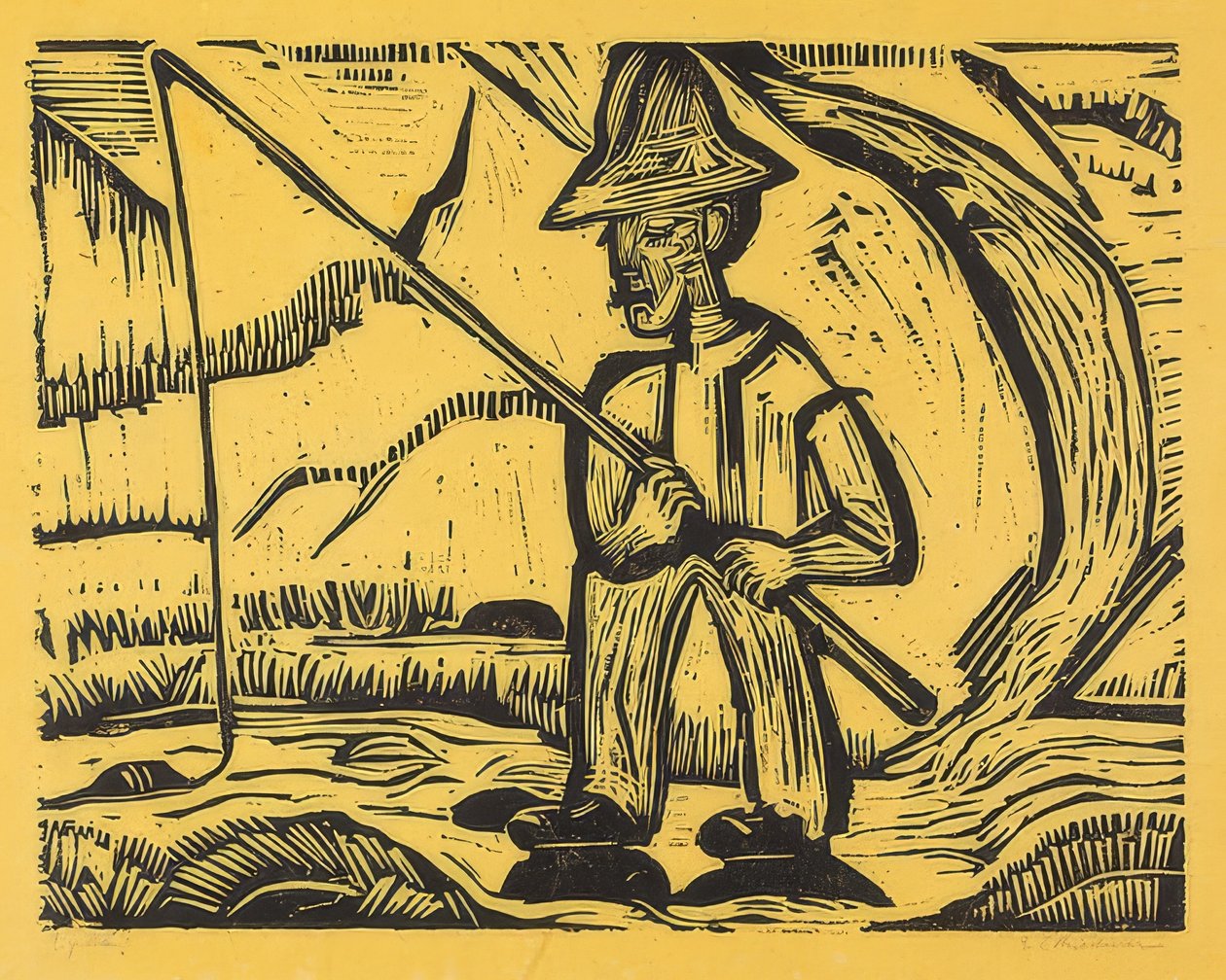 Fiskeren. 1923 af Ernst Ludwig Kirchner