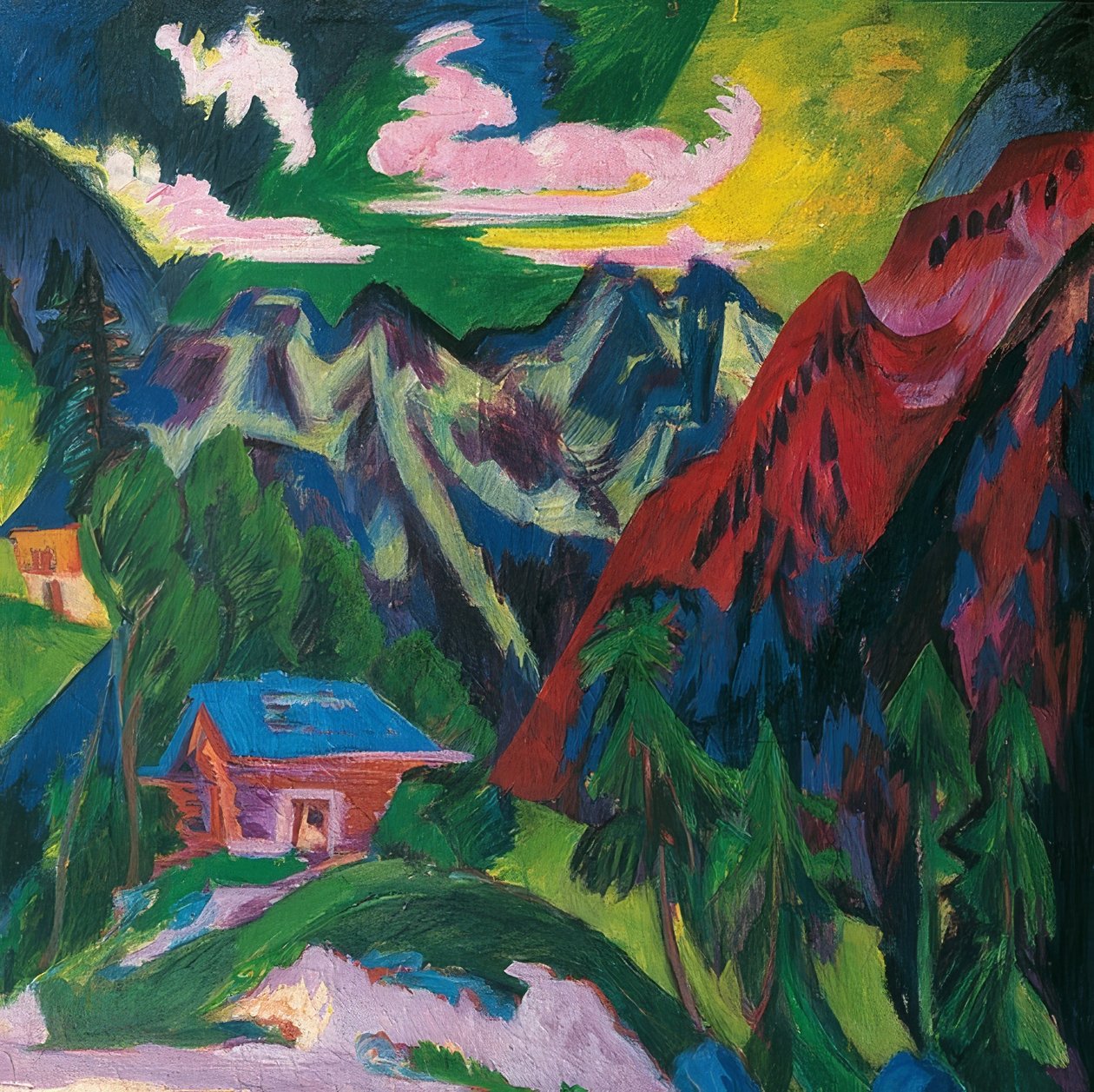 Klosters bjergene. Omkring 1923 af Ernst Ludwig Kirchner