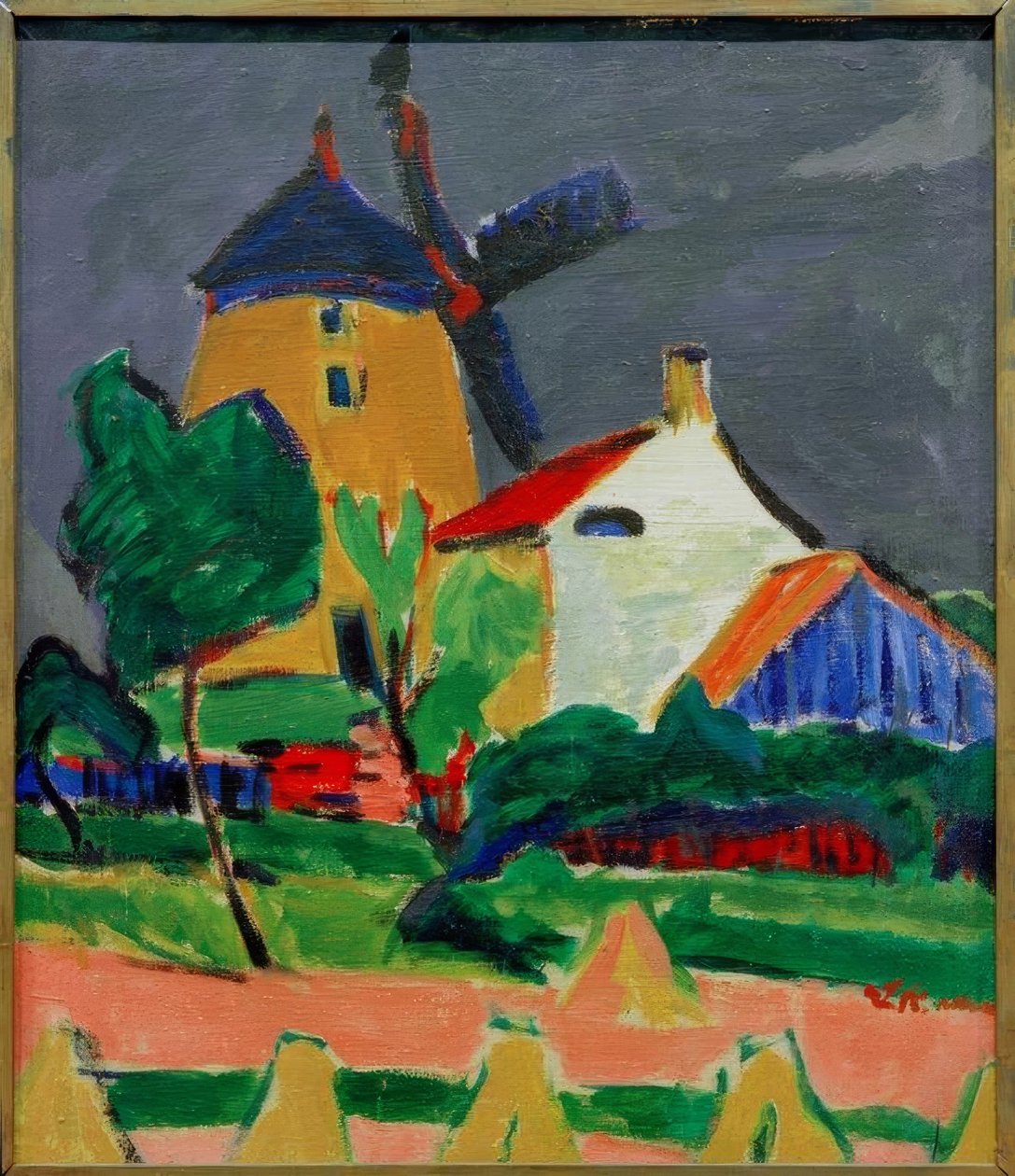 Vindmøllen nær Moritzburg af Ernst Ludwig Kirchner