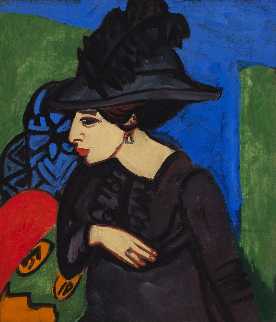 Dodo med en fjerhat af Ernst Ludwig Kirchner