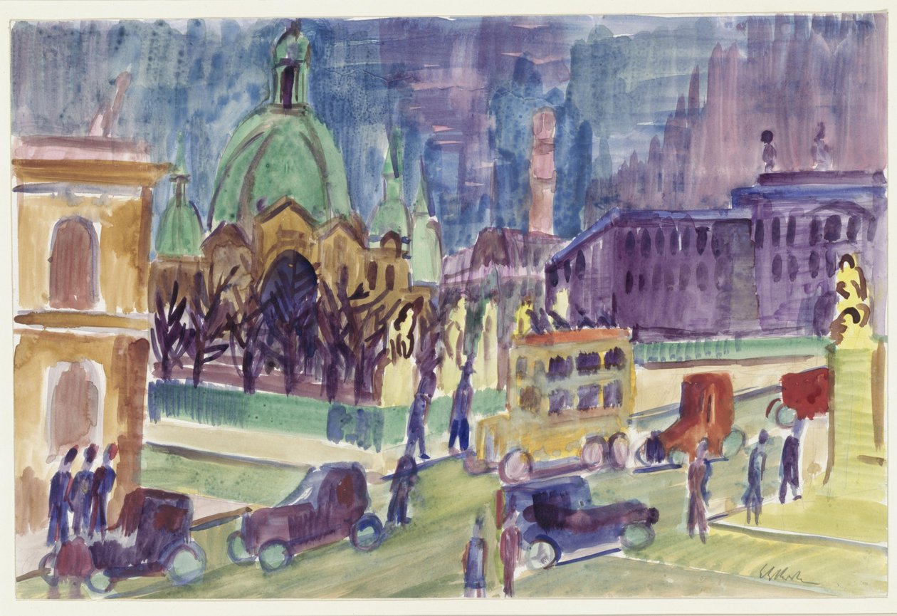 Katedralen, slottet og slottsbroen i Berlin af Ernst Ludwig Kirchner