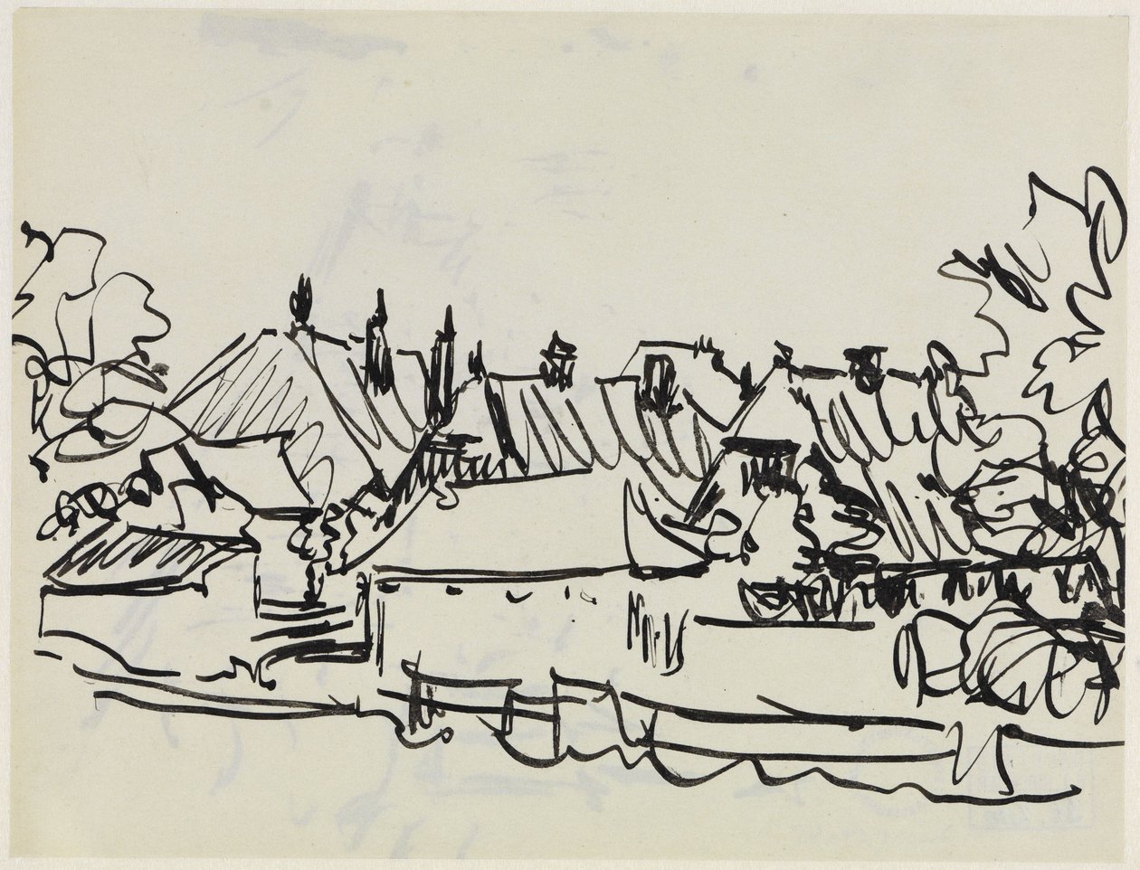 Landsby på Fehmarn af Ernst Ludwig Kirchner