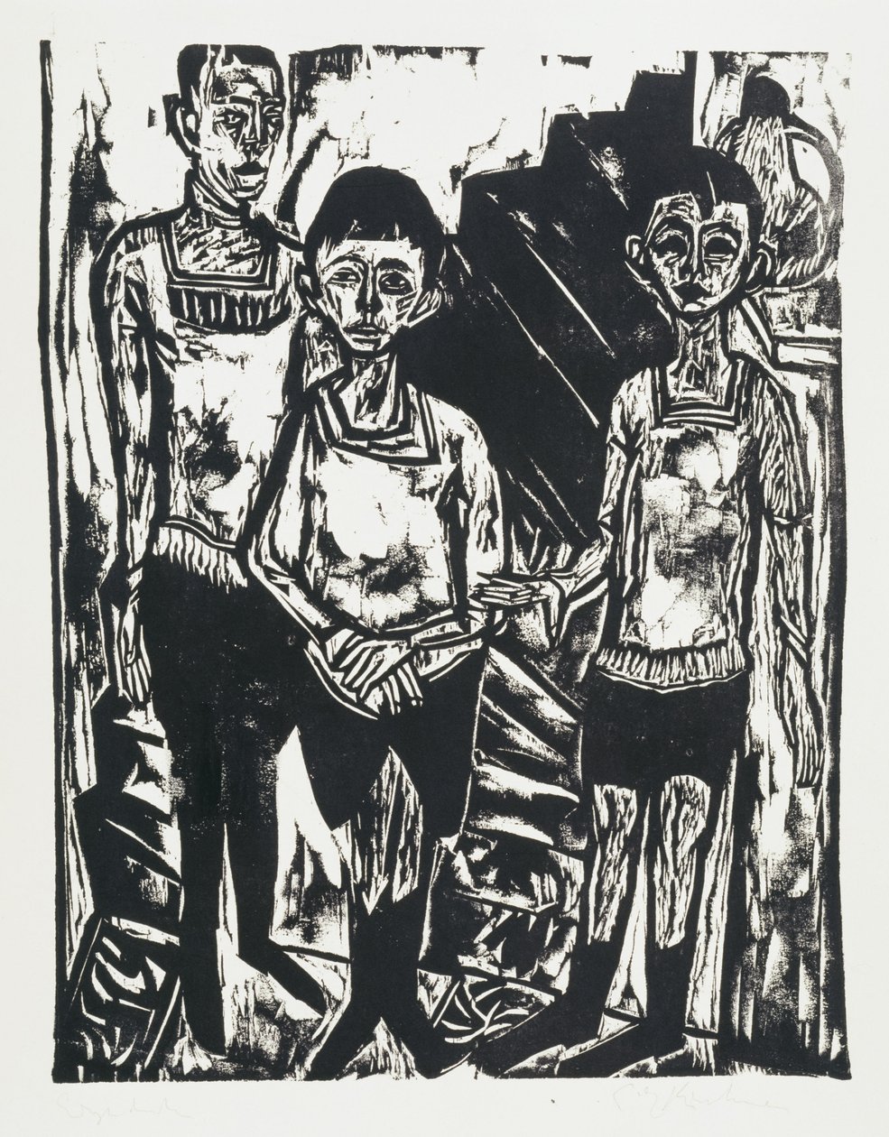 Tre drenge (Fehrs sønner) af Ernst Ludwig Kirchner