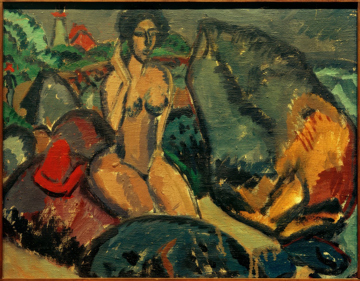 E.L. Kirchner, badende mellem sten af Ernst Ludwig Kirchner