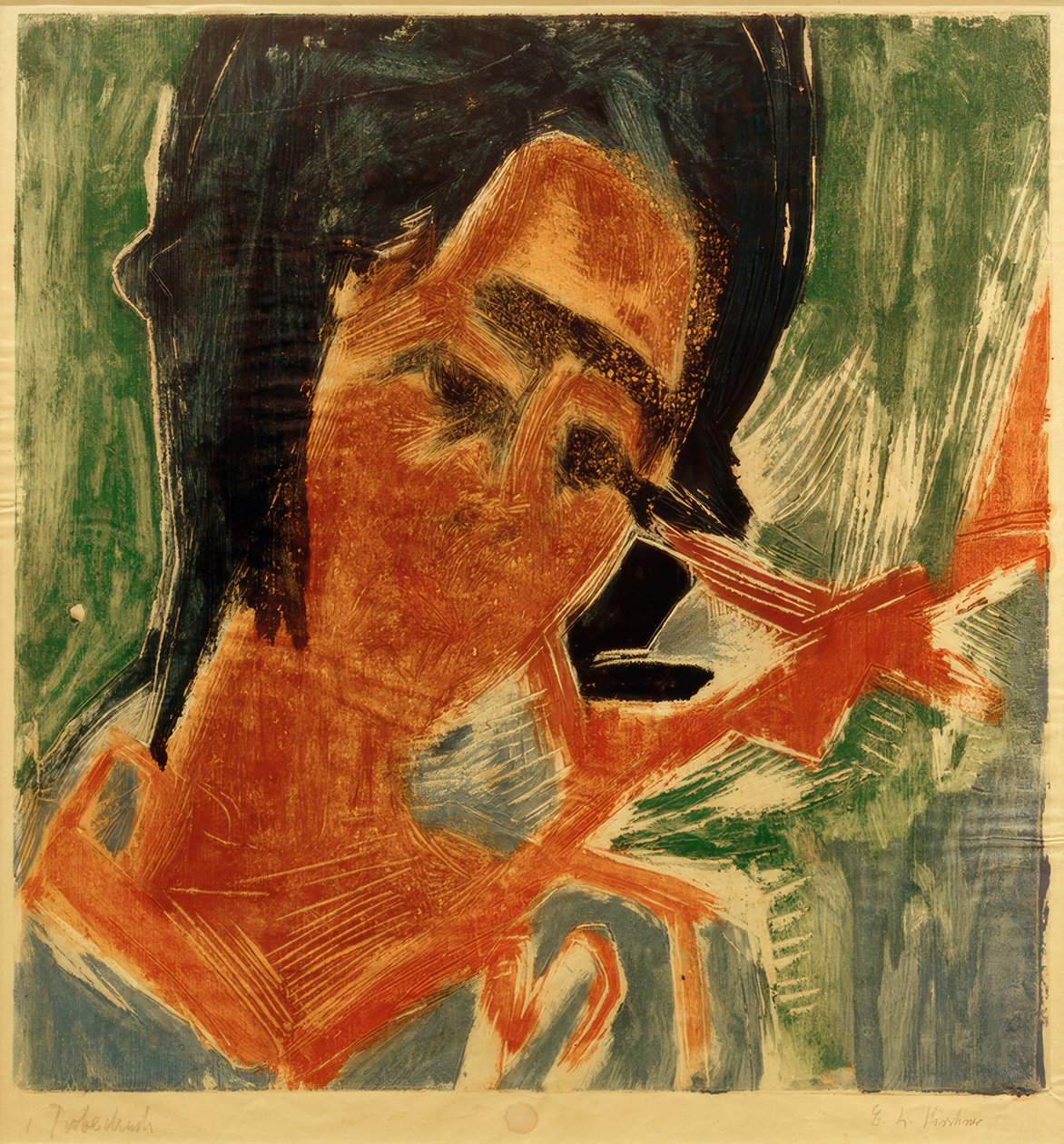 E.L. Kirchner, ung pige af Ernst Ludwig Kirchner
