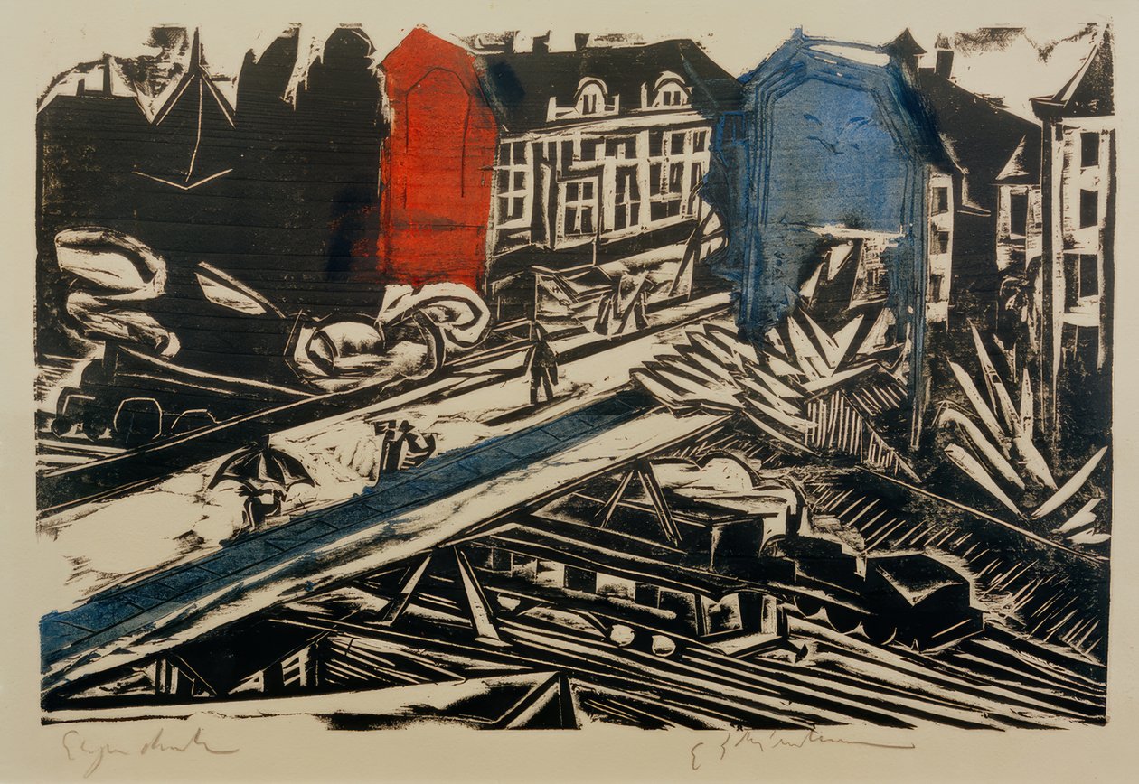 E.L. Kirchner, bro over Wannseebahn af Ernst Ludwig Kirchner