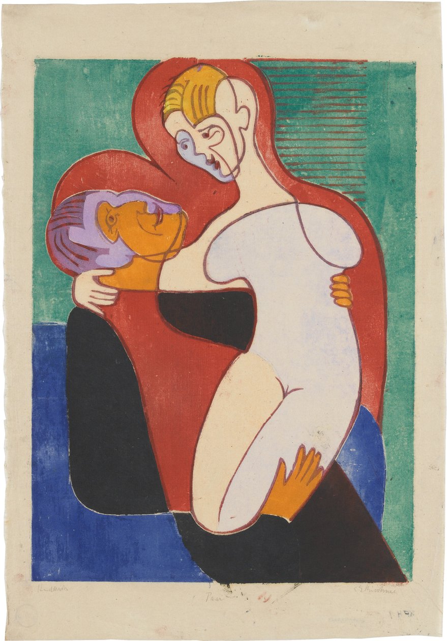 Elisabeth og Julius Hembus (Forelsket par; Hembus-familien) af Ernst Ludwig Kirchner
