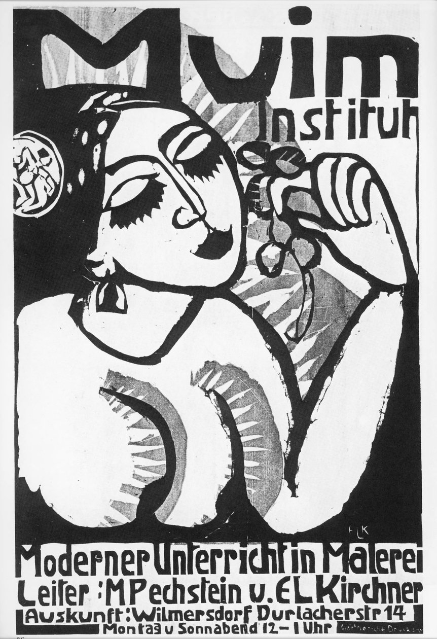 Ernst Ludwig Kirchner: Muim Institute ... (træsnit) af Ernst Ludwig Kirchner