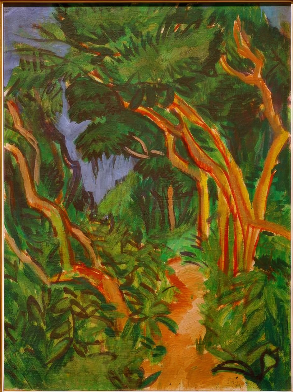 Femern landskab, skovsti af Ernst Ludwig Kirchner