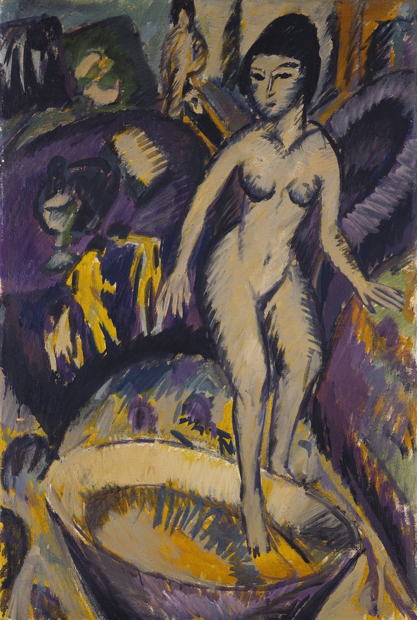 Nøgen kvinde med boblebad, 1912 af Ernst Ludwig Kirchner