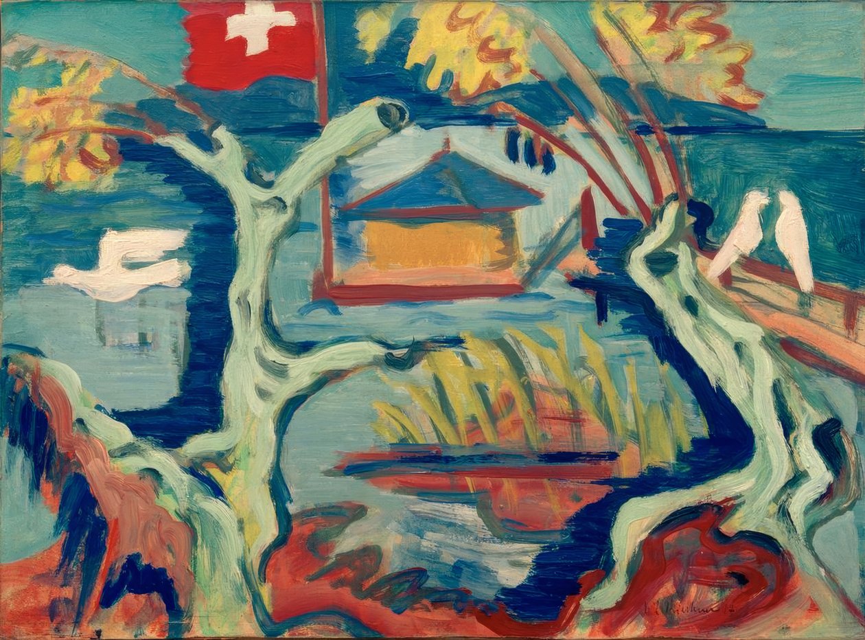 Fiskerhytte ved Bodensøen af Ernst Ludwig Kirchner