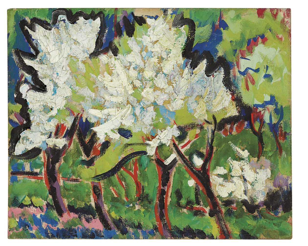 Blomstrende træer IV, 1909 af Ernst Ludwig Kirchner