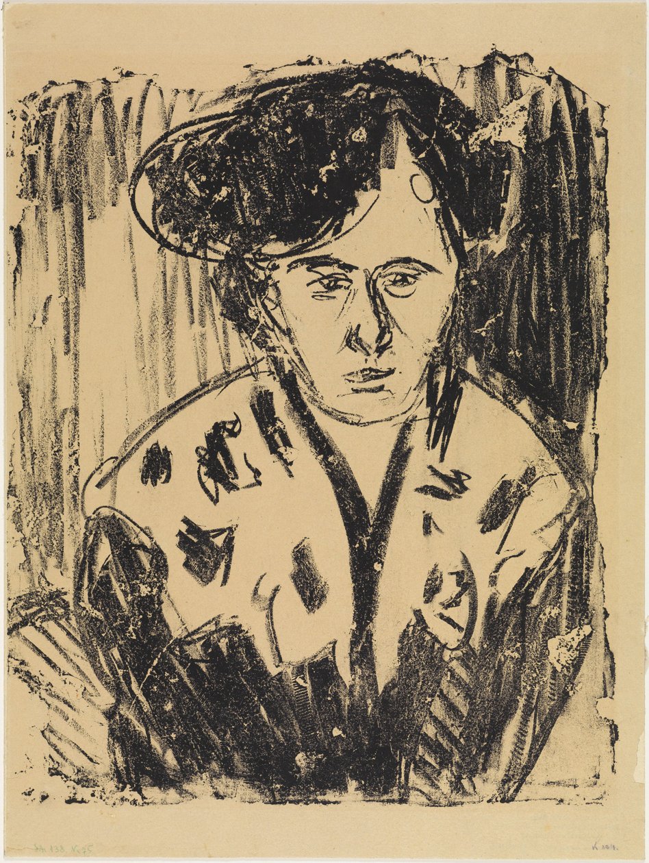 Kvinde med blonderkrave af Ernst Ludwig Kirchner