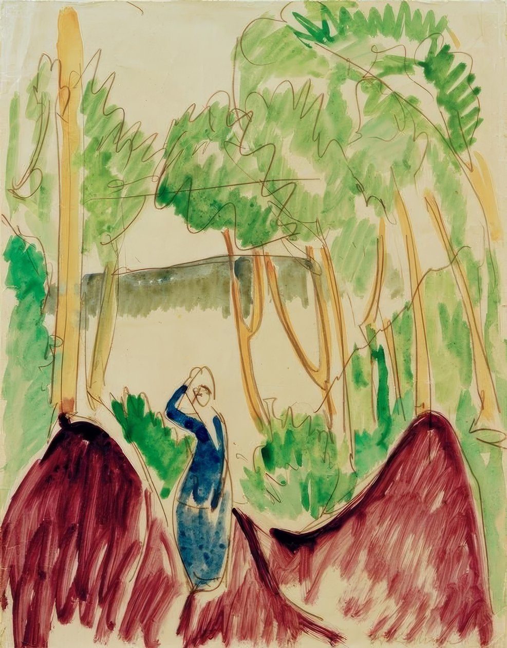 Kvinde i klitterne på Femern af Ernst Ludwig Kirchner